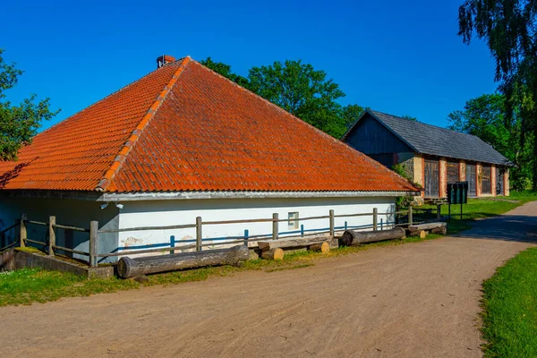 Historické Budovy Rezervaci Turaida Museum Lotyšsku — Stock fotografie