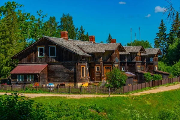 Alte Häuser Lettischen Dorf Ligatne — Stockfoto