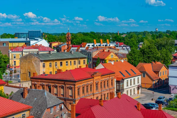 Widok Lotu Ptaka Łotewskie Miasto Cesis — Zdjęcie stockowe