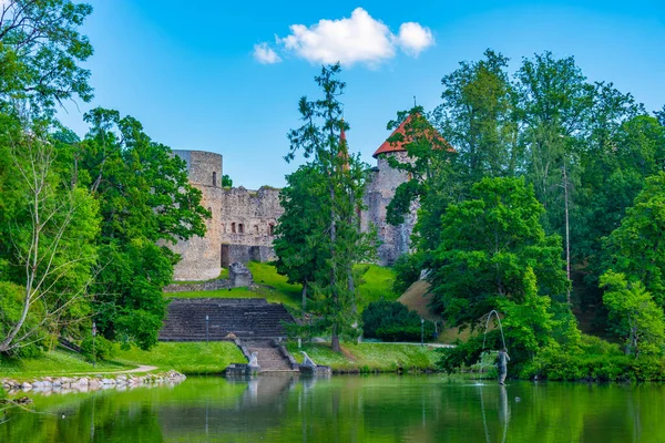Schlosspark Cesis Lettland — Stockfoto