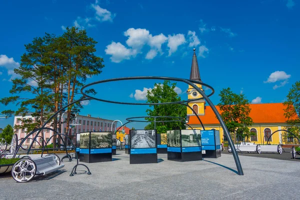 View Main Square Estonian Town — Stock Photo, Image