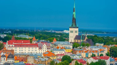Estonya 'daki Viru Otel' den Tallinn 'in Panorama Manzarası.