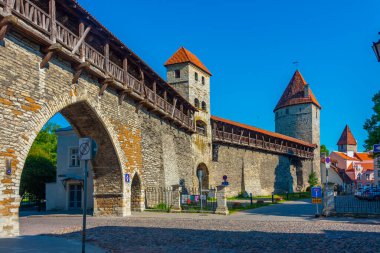 Detail of the medieval fortification in the Estonian capital Tallin..