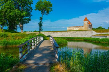 Estonya 'daki Kuressaare Kalesi manzarası.