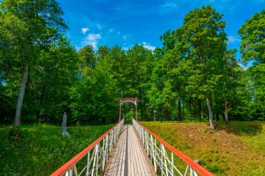 Estonya 'daki Viljandi Askı Köprüsü.