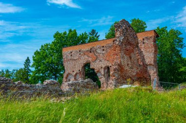 Estonya 'daki Viljandi Kalesi Harabeleri.