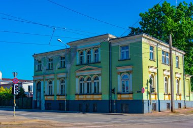 Historical buildings in Latvian town Liepaja. clipart