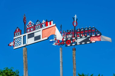 Litvanya 'nın Nida kasabasında renkli rüzgârgülü.