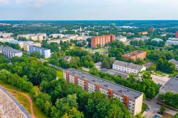 stock image Aerial view of Estonian town Sillamae.