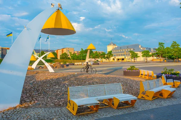 Blick Auf Den Hauptplatz Der Estnischen Stadt Rakvere — Stockfoto