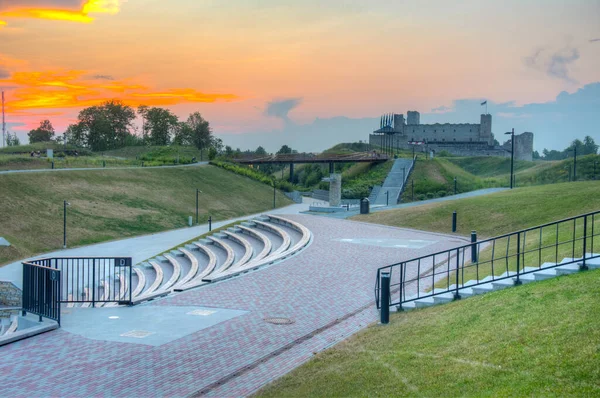 Blick Auf Die Burg Rakvere Bei Sonnenuntergang Und Veranstaltungsort Für — Stockfoto