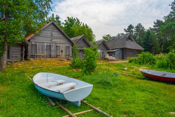 Fischerboote Und Schuppen Estnischen Dorf Altja — Stockfoto