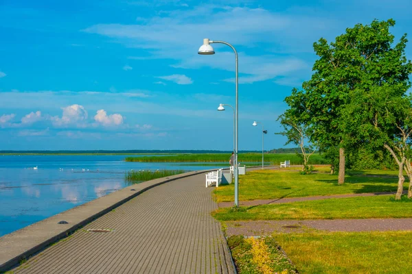 Stock image Seaside promenade at Estonian town Haapsalu.