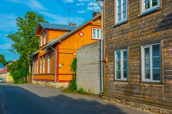 Estonya Nın Haapsalu Kentindeki Kereste Evleri — Stok fotoğraf