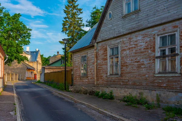 Деревянные Дома Старом Городе Хаапсалу Эстония — стоковое фото