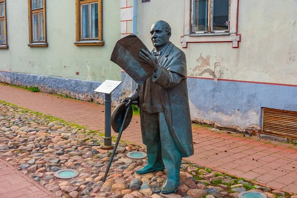 Estátua Johann Voldemar Jannsen Parnu Estonia — Fotografia de Stock