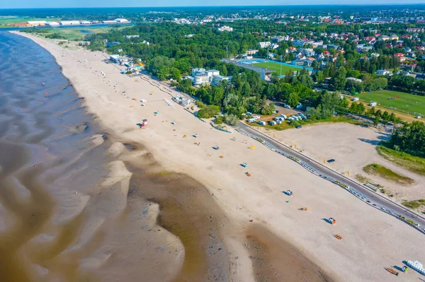 Panorama Plaży Parnu Estonia — Zdjęcie stockowe