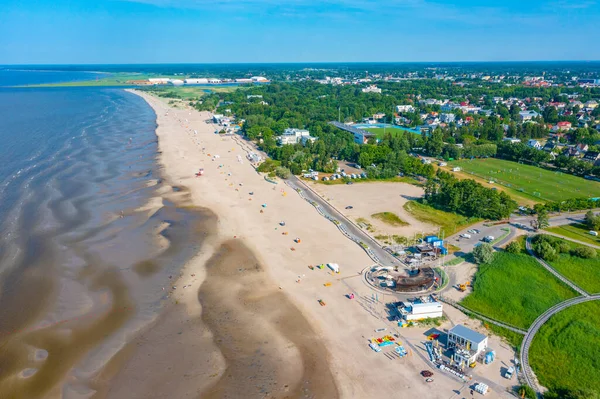 Panorama Utsikt Över Stranden Parnu Estland — Stockfoto