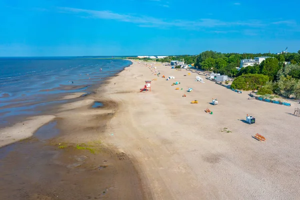 stock image Panorama view of beach at Parnu, Estonia