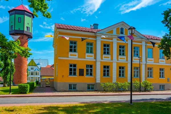 Sommertag Auf Einem Platz Zentrum Von Viljandi Estland — Stockfoto
