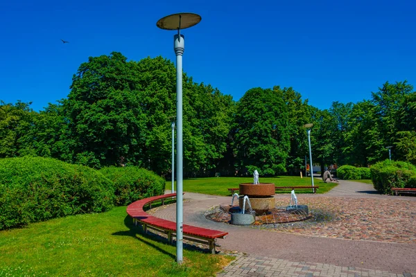 Green park in Latvian town Ventspils.