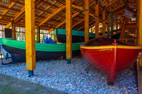 Коллекция Лодок Морском Музее Открытым Небом Городе Вентспилс — стоковое фото