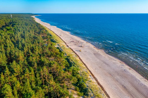 Dia Ensolarado Uma Praia Palanga Lituânia — Fotografia de Stock