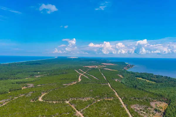 stock image Panorama view of Curonian spit peninsula in Lithuania.