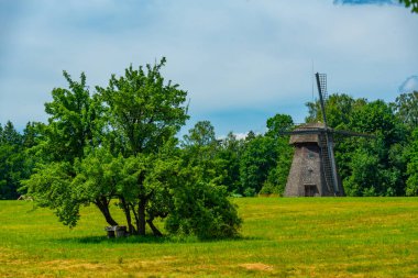 Kaunas 'taki Litvanya Açık Hava Müzesi' nde yel değirmeni..