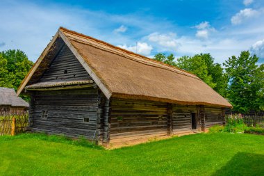 Kaunas 'taki Litvanya Açık Hava Müzesi' nde çiftlik evi..