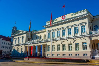 Litvanya, Vilnius 'taki başkanlık sarayı manzarası.