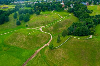 Kernave Hillforts Panorama Manzarası, Litvanya Büyük Dükalığı 'nın antik başkenti.