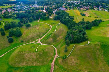 Kernave Hillforts Panorama Manzarası, Litvanya Büyük Dükalığı 'nın antik başkenti.