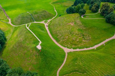 Kernave Hillforts Panorama Manzarası, Litvanya Büyük Dükalığı 'nın antik başkenti.