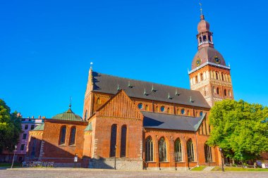 Letonya 'daki Riga Katedrali manzarası..