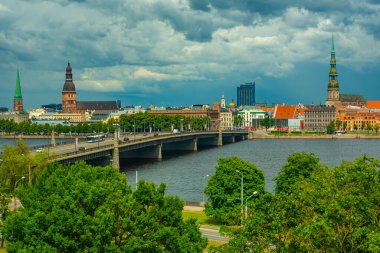 Letonya Ulusal Kütüphanesi 'nden Riga Panoraması.