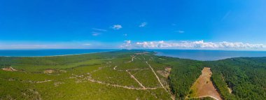 Litvanya 'daki Curonian tükürük yarımadasının Panorama manzarası.