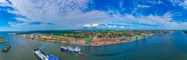 Panorama Vista Porto Industrial Klaipeda Lituânia — Fotografia de Stock