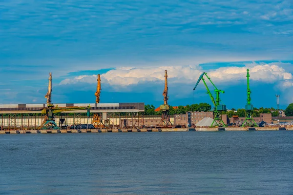 Vista Porto Industrial Klaipeda Lituânia — Fotografia de Stock