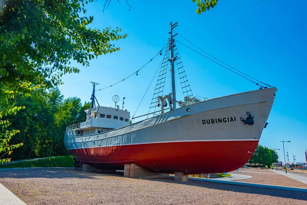 Exposição Livre Barcos Históricos Smiltyne Lituânia — Fotografia de Stock
