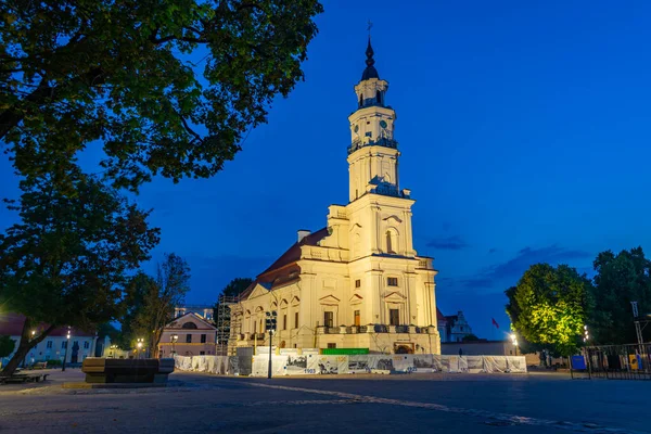 Stock image Sunrise view of Kaunas town hall in Lithuania.