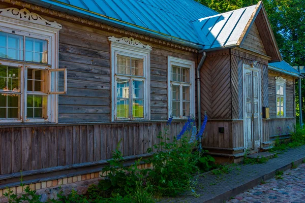 Casas Madera Ciudad Lituana Trakai — Foto de Stock