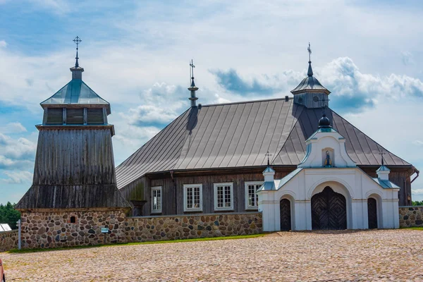 stock image Wooden church at the Ethnographic Open-Air Museum of Lithuania in Kaunas.