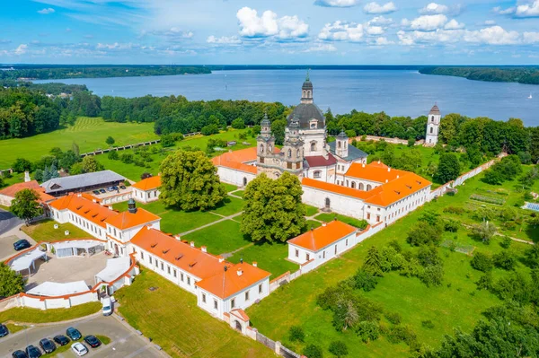 Stock image Panorama view of Pazaislis Monastery and church in Kaunas, Lithuania.