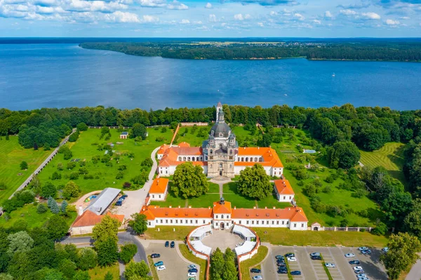 stock image Panorama view of Pazaislis Monastery and church in Kaunas, Lithuania.