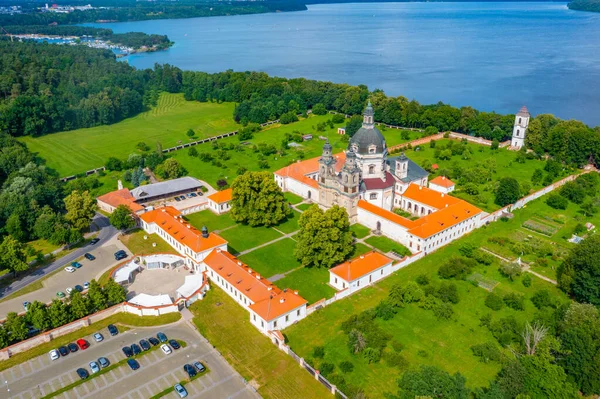 stock image Panorama view of Pazaislis Monastery and church in Kaunas, Lithuania.