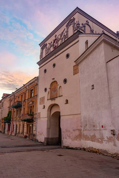 stock image Sunset at the Gate of Dawn in Vilnius, Lithuania..