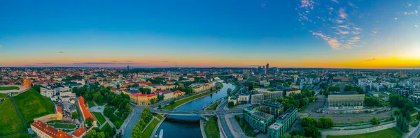 Litvanya Nın Başkenti Vilnus Taki Gediminas Kalesinin Panorama Manzarası — Stok fotoğraf