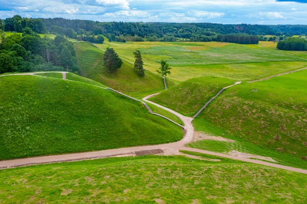 Kernave Hillforts Panorama Manzarası Litvanya Büyük Dükalığı Nın Antik Başkenti — Stok fotoğraf