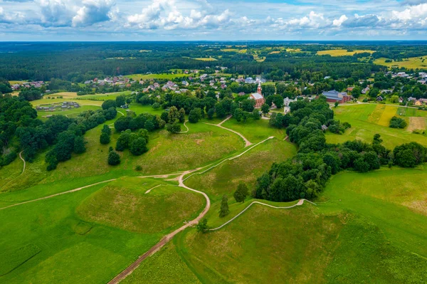 Kernave Hillforts Panorama Manzarası Litvanya Büyük Dükalığı Nın Antik Başkenti — Stok fotoğraf